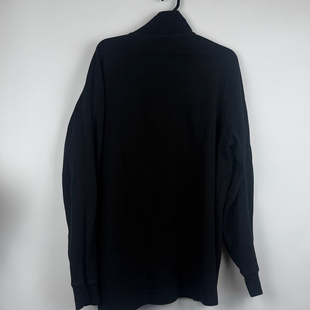 Lacoste Men's High Neck Black Solid Quarter-Zip Interlock Sweatshirt Sz 8 (3XL) - Picture 5 of 12